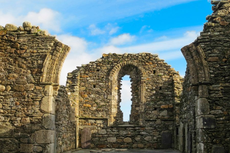 old monastery ruin Glendalough